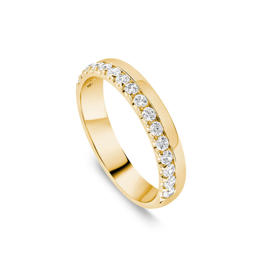 Unazë martese ar i verdhë 9k 3.5mm me 0.30ct diamant