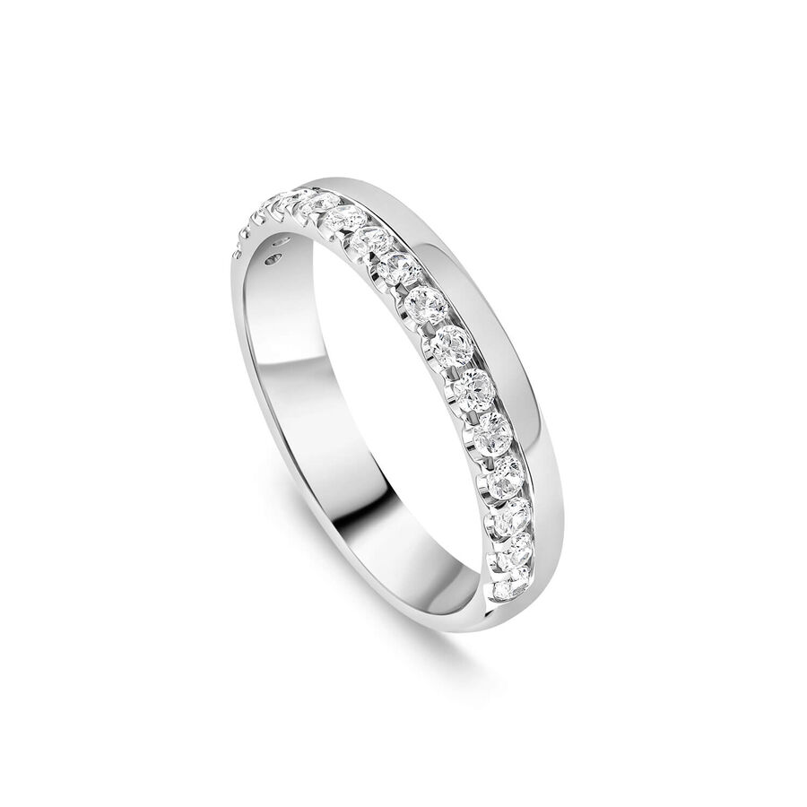 Unazë martese platin 3.5mm me 0.30ct diamant