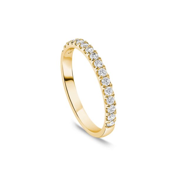 Unazë martese ar i verdhë 9k 2mm me 0.25ct diamant