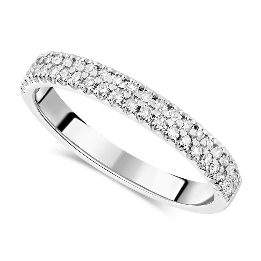 Unazë eternity ar i bardhë 9k me 0.25ct diamant eternity