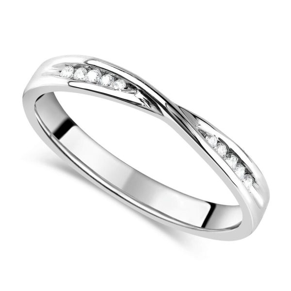 Unazë martese ar i bardhë 9k 3mm me diamant
