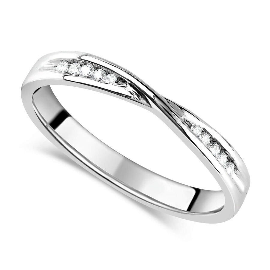 Unazë martese ar i bardhë 9k 3mm me diamant
