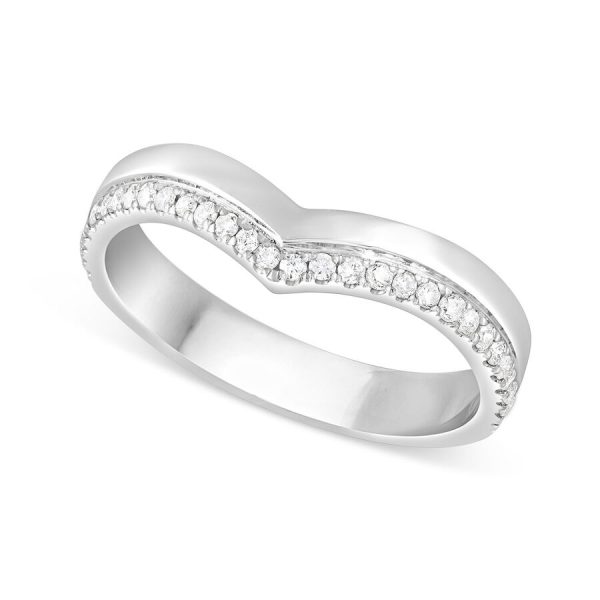 Unazë martese ar i bardhë 9k me 0.15ct diamant