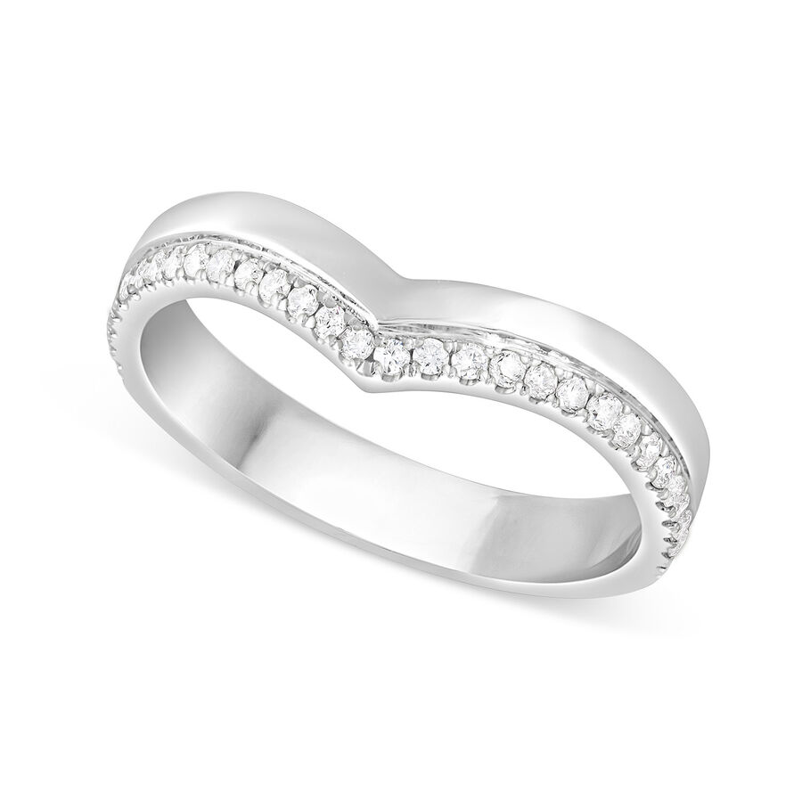Unazë martese ar i bardhë 9k me 0.15ct diamant