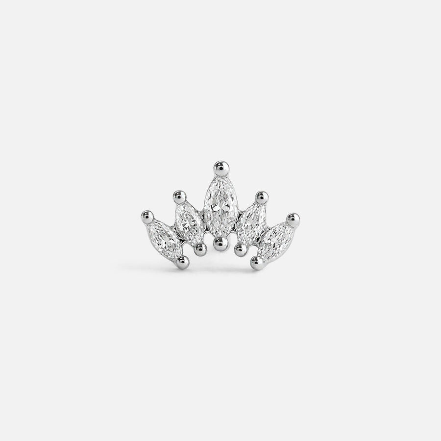 Vathë me kunj argjend sterling me zirkon kubik marquise cluster
