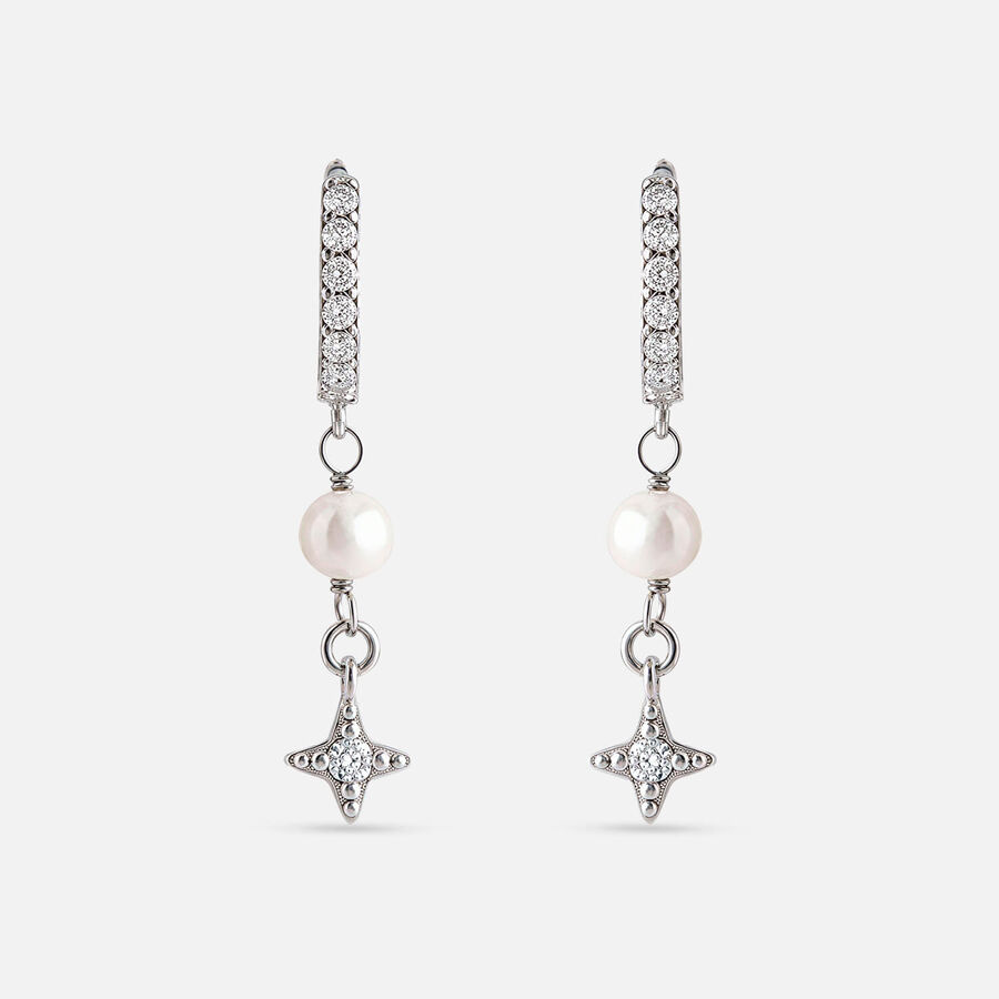 Vathë huggie argjend sterling me zirkon kubik dardhë huggie yll