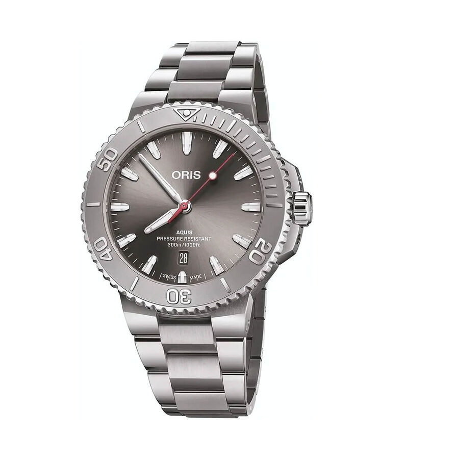 Oris orë Aquis Date Relief 43.5mm çelik inoks