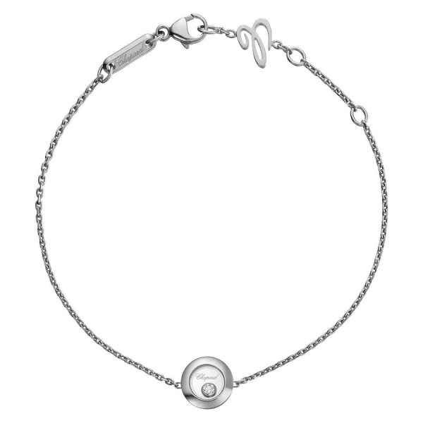 Chopard byzylyk Happy ar i bardhë 18k me 0.05ct diamant