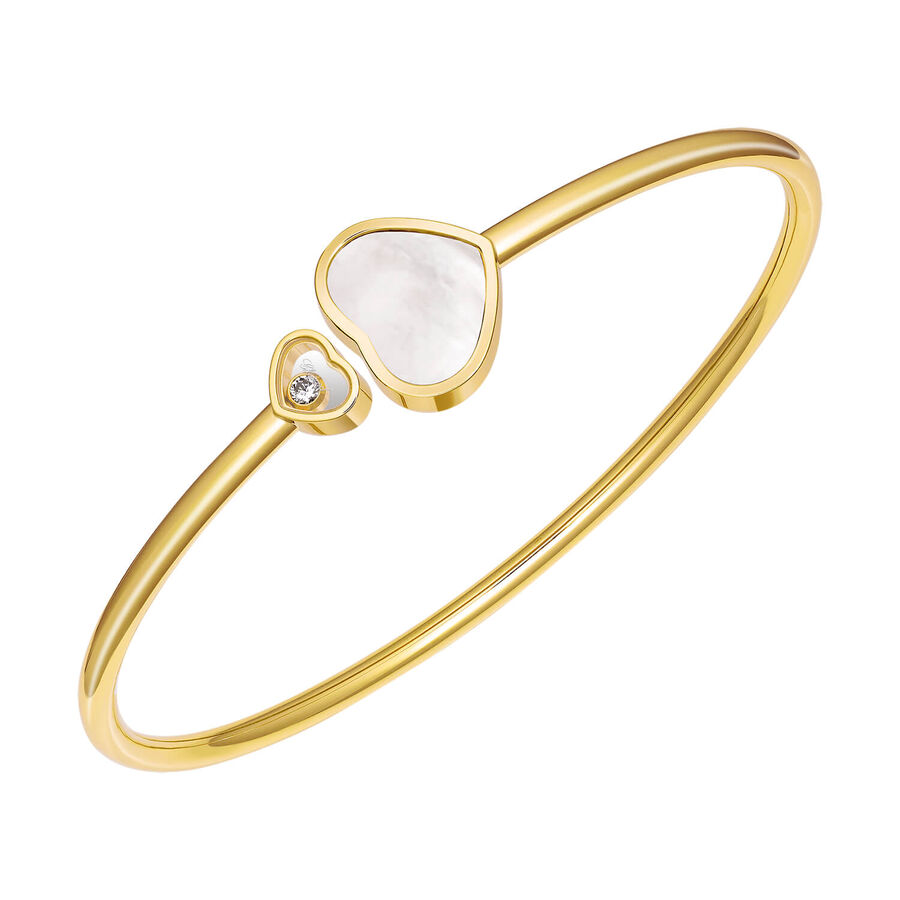 Chopard byzylyk i ngurtë Happy Hearts Mother ar i verdhë 18k me 0.05ct diamant dardhë zemër