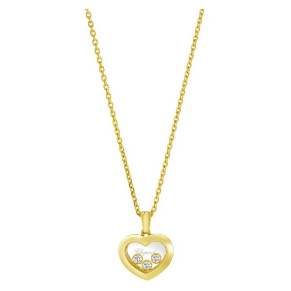 Chopard qafore Happy ar i verdhë 18k me 0.15ct diamant zemër