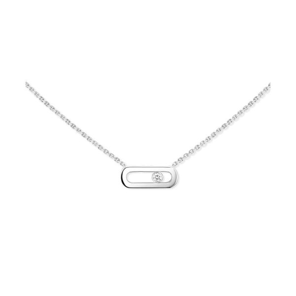 Messika qafore Move Uno ar i bardhë me 0.02ct diamant