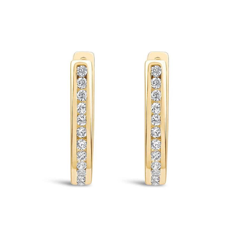 Vathë rrethore ar i bardhë 9k me 9ct diamant