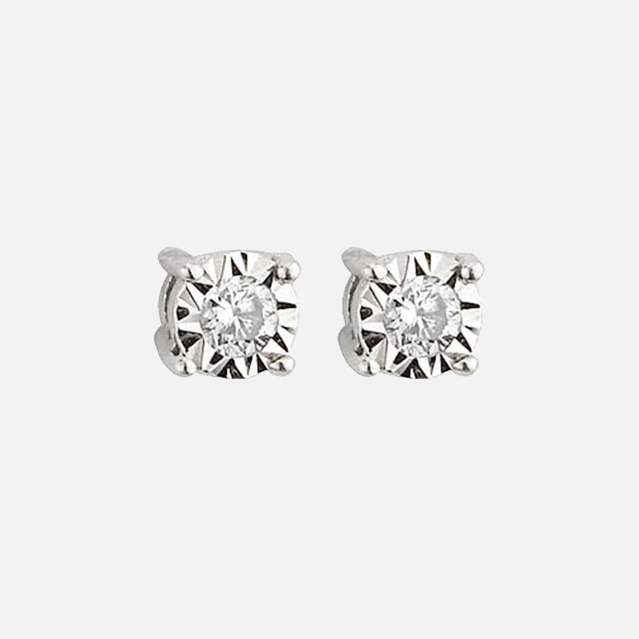 Vathë me kunj ar i bardhë 9k me 0.07ct diamant