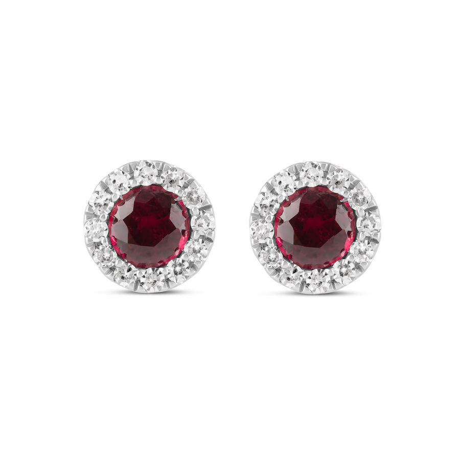 Vathë ar i bardhë 9k me 0.16ct diamant halo