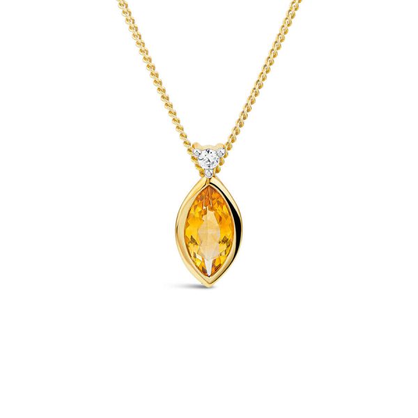 Varëse ar i verdhë 9k me 0.02ct diamant marquise