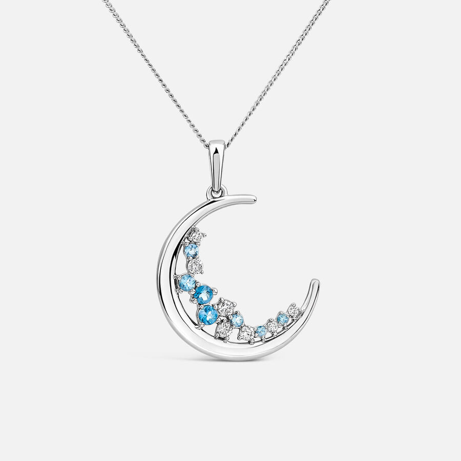 Varëse ar i bardhë 9k me diamant — E kaltër