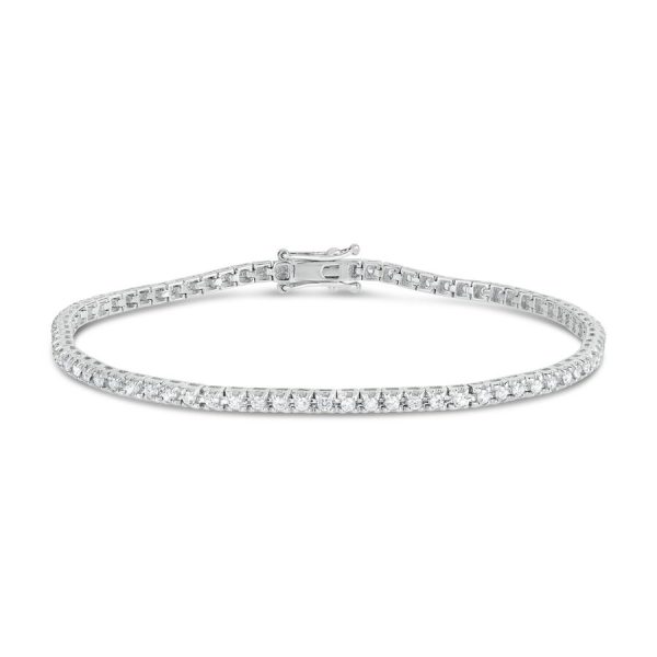 Byzylyk ar i bardhë 9k me 1.00ct diamant tenis — 1.00ct