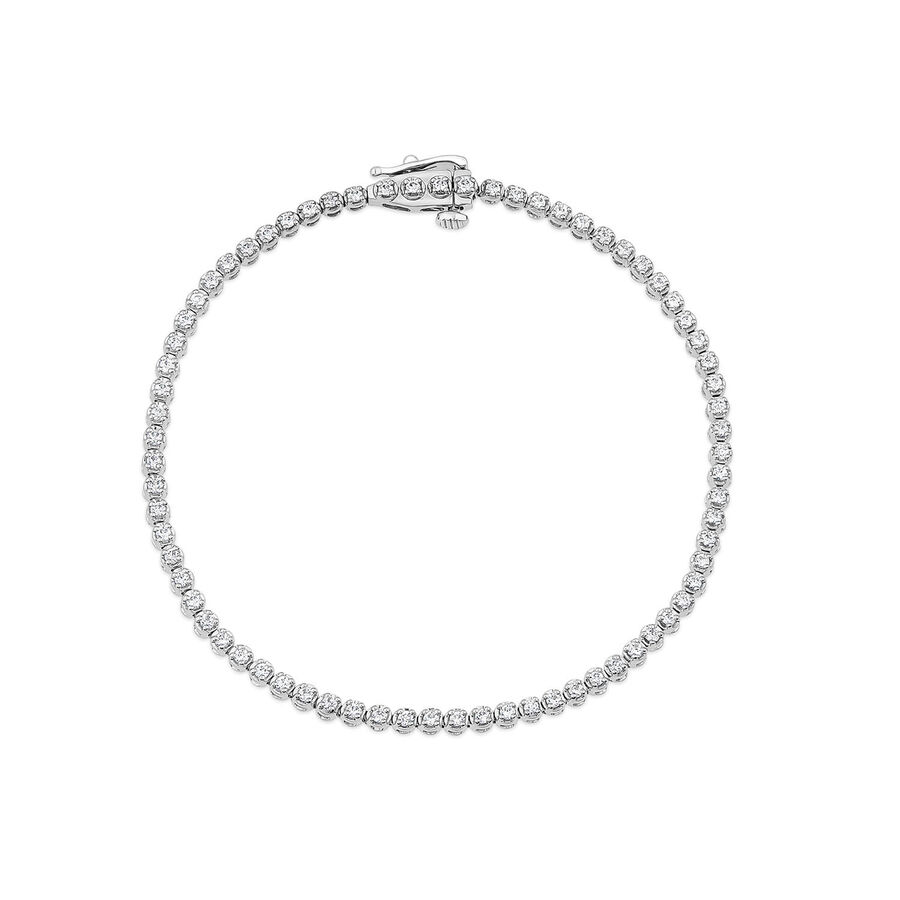 Byzylyk ar i bardhë 9k me 1.00ct diamant tenis
