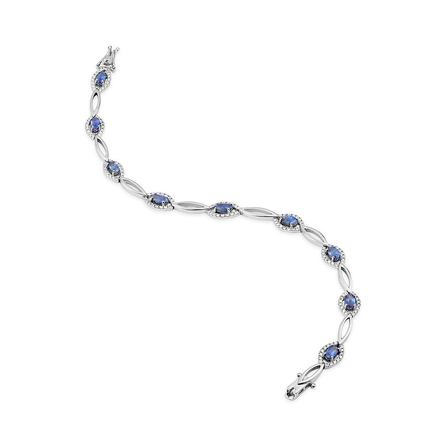 Byzylyk ar i bardhë 9k me 0.71ct diamant ovale