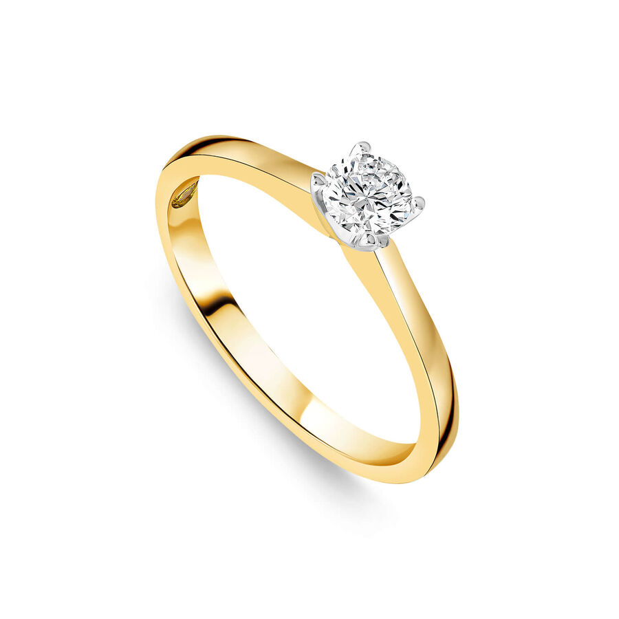 Northern Star unazë ar i verdhë 18k me 0.30ct diamant yll