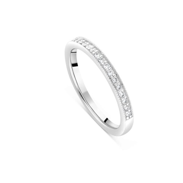 Northern Star unazë martese ar i bardhë 18k me 0.14ct diamant yll