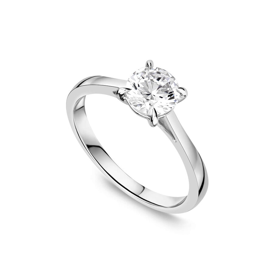 Unazë fejese ar i bardhë 18k me 1ct diamant i rritur në laborator brilliant