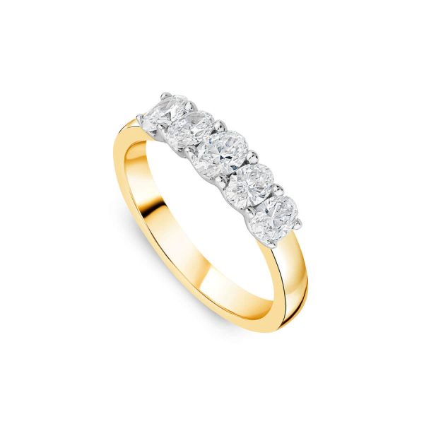 Born unazë ar i verdhë 18k me 1ct diamant i rritur në laborator