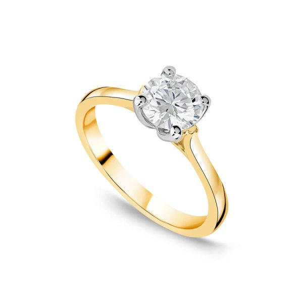 Born unazë ar i verdhë 18k me 1ct diamant i rritur në laborator brilliant