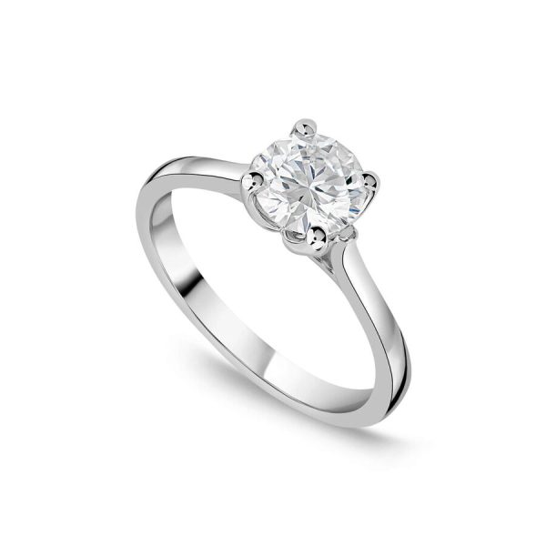 Born unazë platin me 1ct diamant i rritur në laborator brilliant solitaire