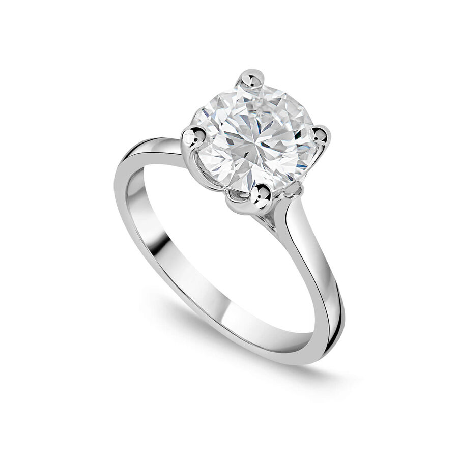 Born unazë platin me 2ct diamant i rritur në laborator solitaire