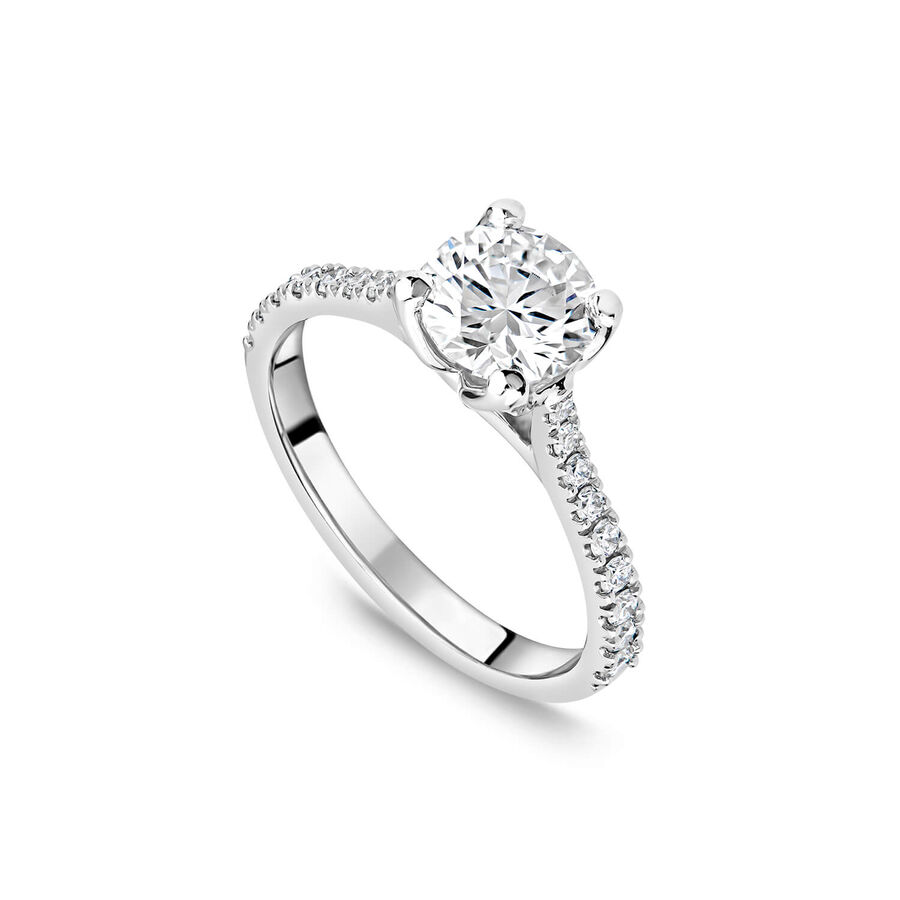 Born unazë platin me 1.20ct diamant i rritur në laborator brilliant solitaire