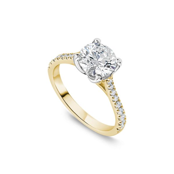 Born unazë ar i verdhë me 1.70ct diamant i rritur në laborator brilliant solitaire