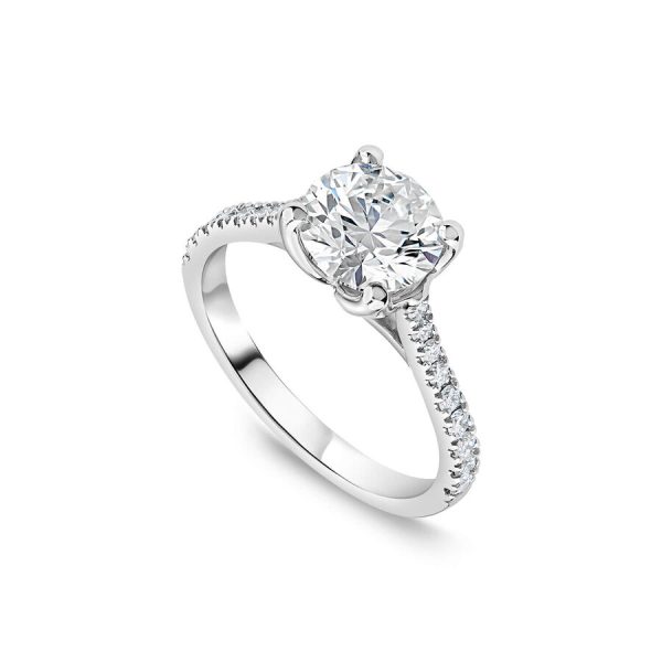 Born unazë platin me 1.70ct diamant i rritur në laborator brilliant solitaire