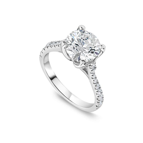 Born unazë platin me 1.90ct diamant i rritur në laborator brilliant solitaire