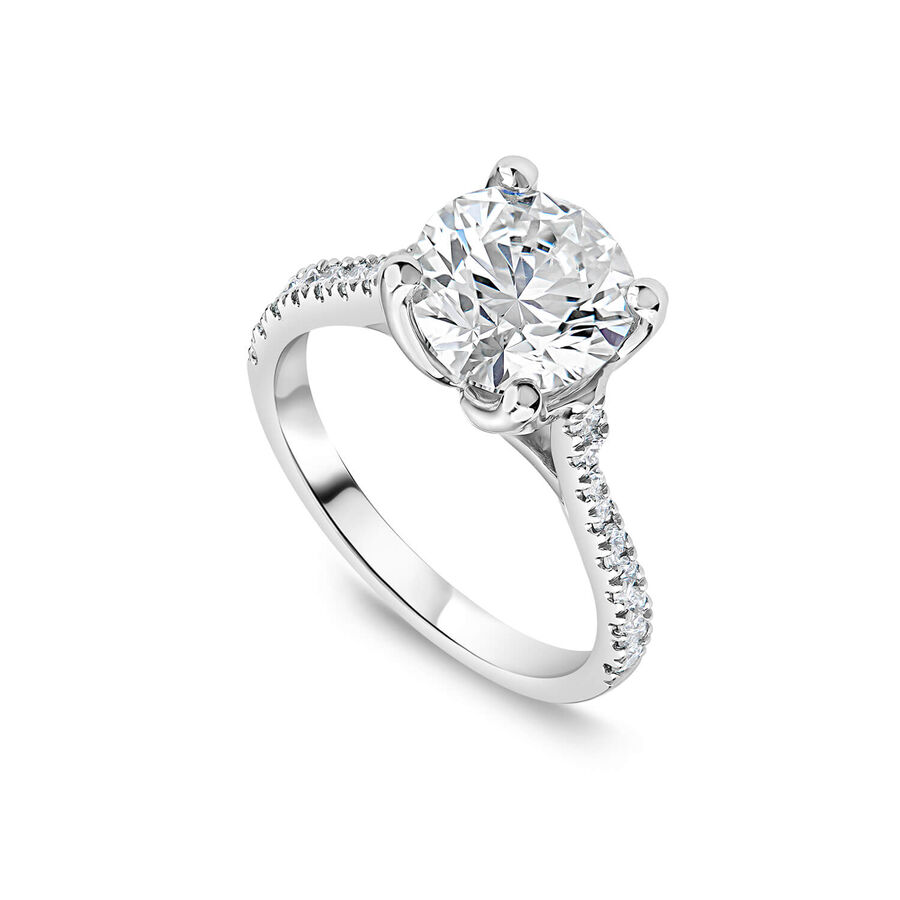 Born unazë platin me 2.20ct diamant i rritur në laborator brilliant solitaire