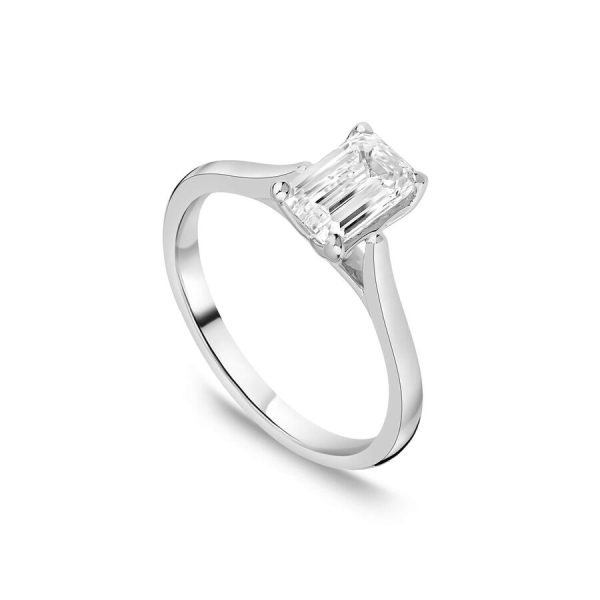 Born unazë platin me 1.20ct diamant i rritur në laborator smerald