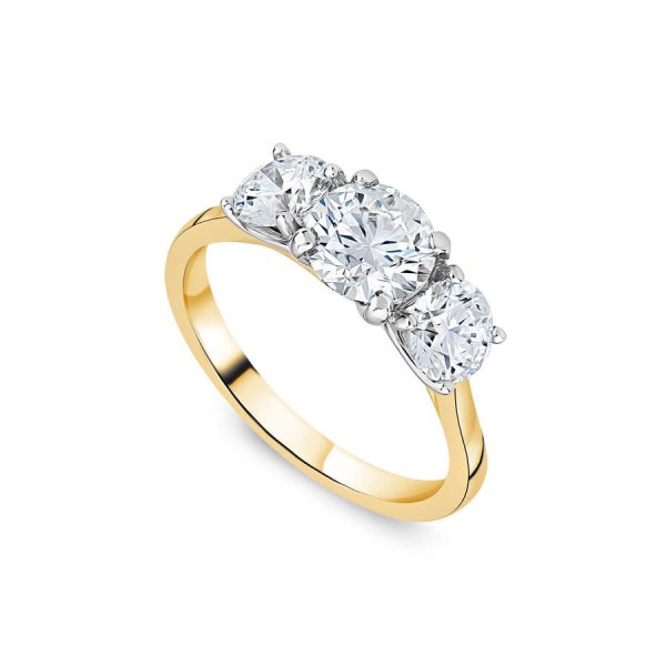 Born unazë ar i verdhë 18k me 2ct diamant brilliant