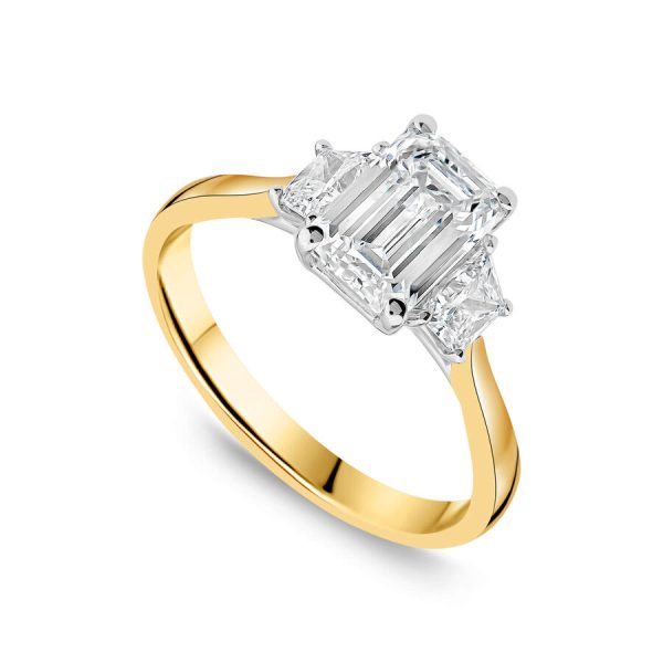 Born unazë ar i verdhë 18k me 1.86ct diamant i rritur në laborator