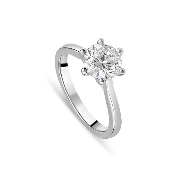 Born unazë solitaire platin me 1.50ct diamant i rritur në laborator solitaire
