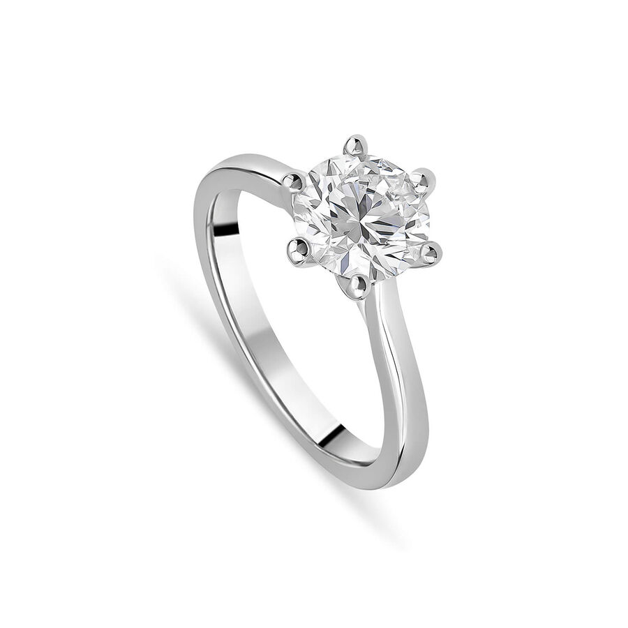 Born unazë solitaire platin me 1.50ct diamant i rritur në laborator solitaire