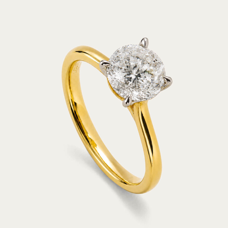 Born unazë solitaire NOVA ar i verdhë 18k me 2.00ct diamant i rritur në laborator solitaire