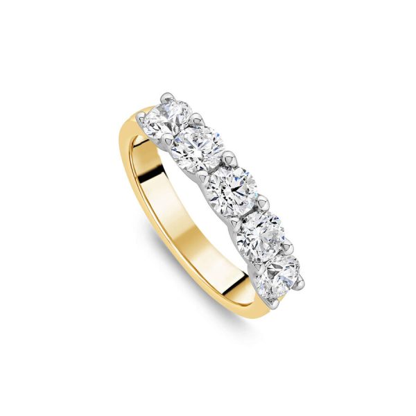 Born unazë eternity ar i verdhë 18k me 1ct diamant i rritur në laborator eternity