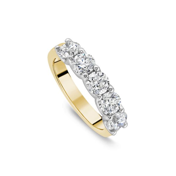 Born unazë eternity ar i verdhë 18k me 2ct diamant i rritur në laborator eternity