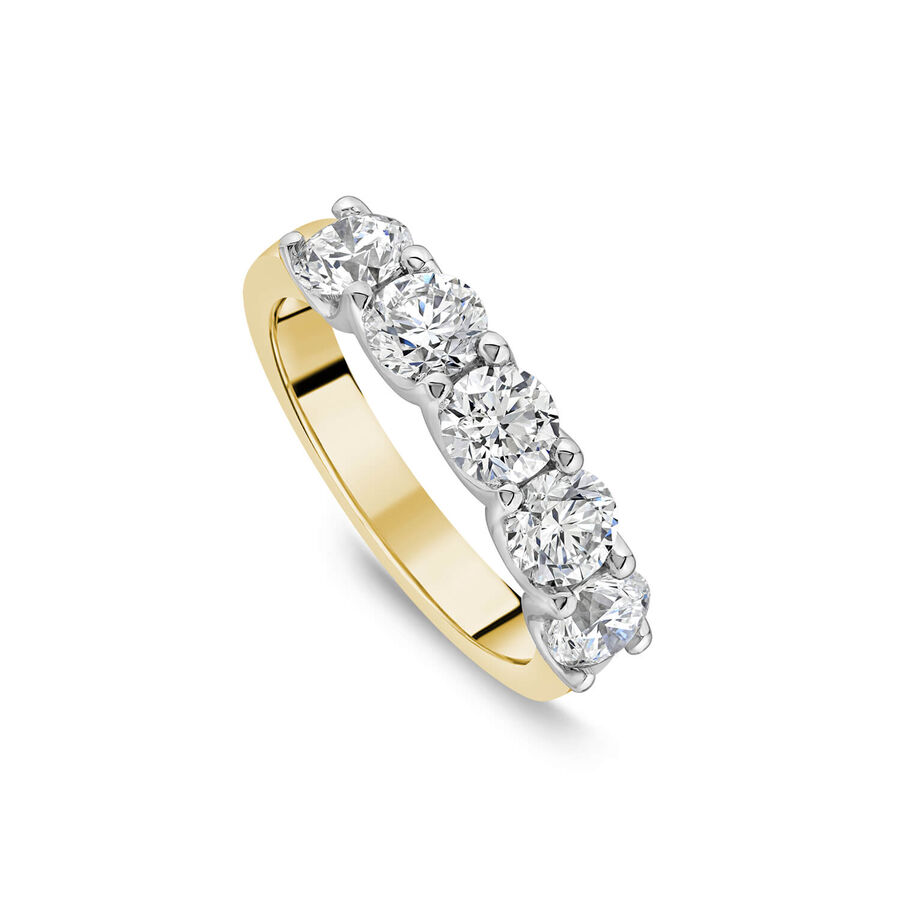 Born unazë eternity ar i verdhë 18k me 2ct diamant i rritur në laborator eternity