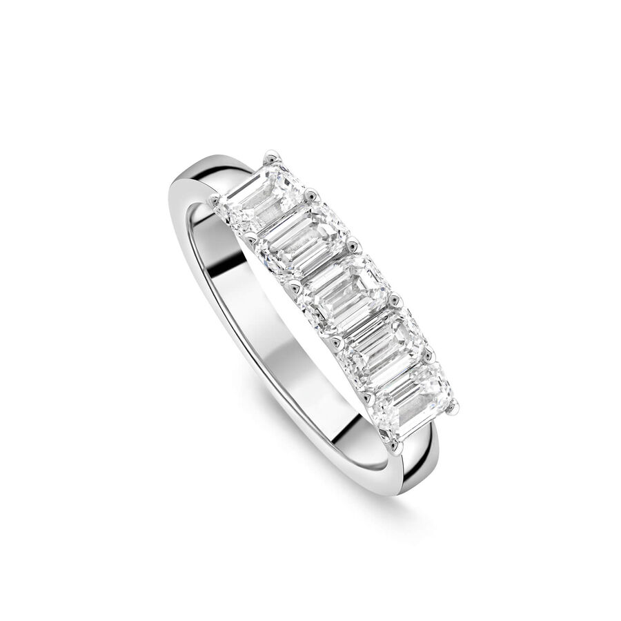 Born unazë platin me 1.5ct diamant i rritur në laborator smerald eternity