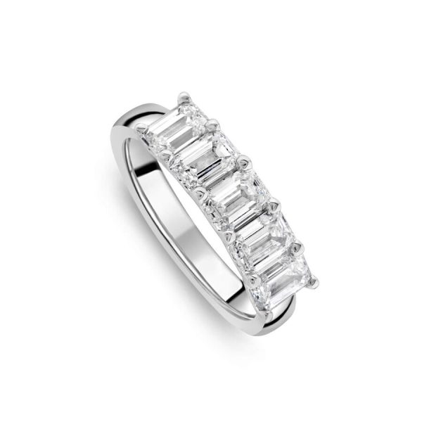 Born unazë platin me 1.85ct diamant i rritur në laborator smerald eternity
