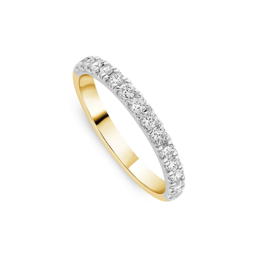 Born unazë martese ar i verdhë 18k me 0.40ct diamant i rritur në laborator