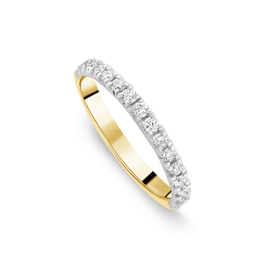 Born unazë martese ar i verdhë 18k me 0.30ct diamant