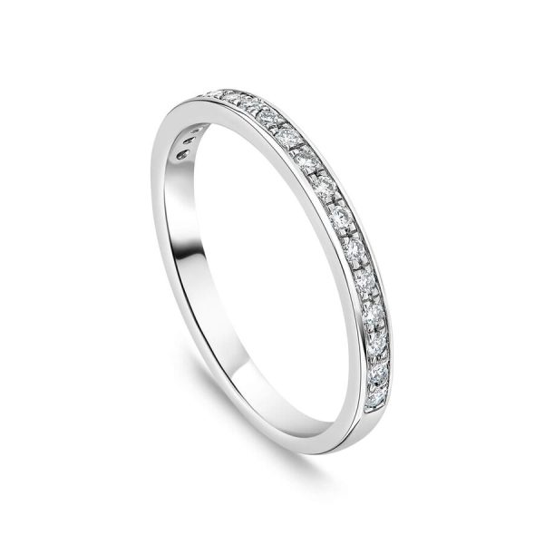 Born unazë martese platin me 0.15ct diamant i rritur në laborator eternity — 0.15ct
