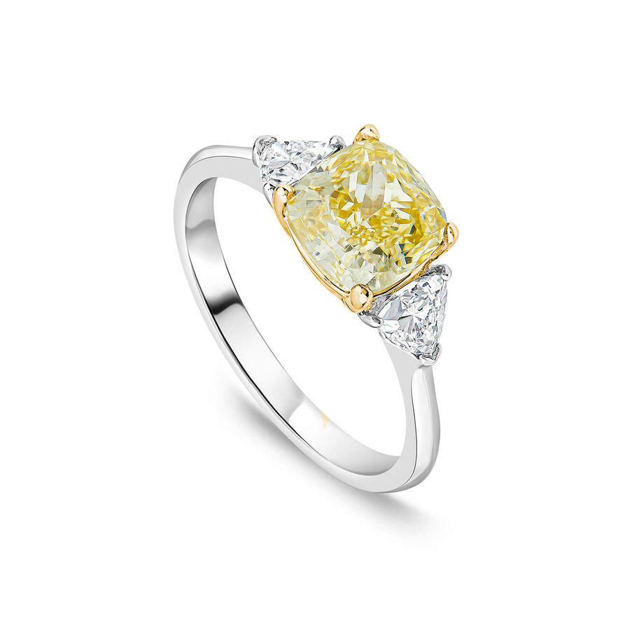 Born unazë platin 18k me 18ct diamant i rritur në laborator jastëk trilogji